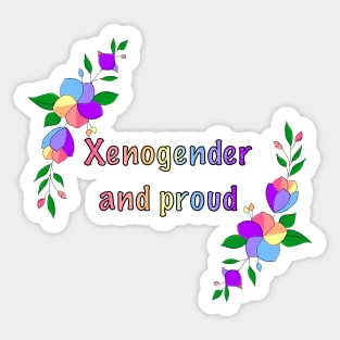 Xenogender and proud floral design Sticker